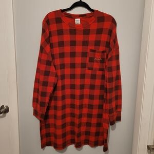 PINK Victoria's Secret Red and Black Plaid Shirt